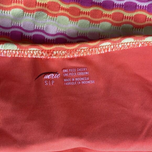 NWOT Aerie Striped Jaquard Cut Out Halter One Piece Small - Picture 7 of 10